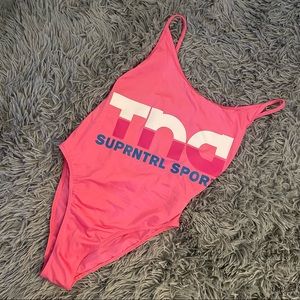 Never worn before pink one piece bathing suit
